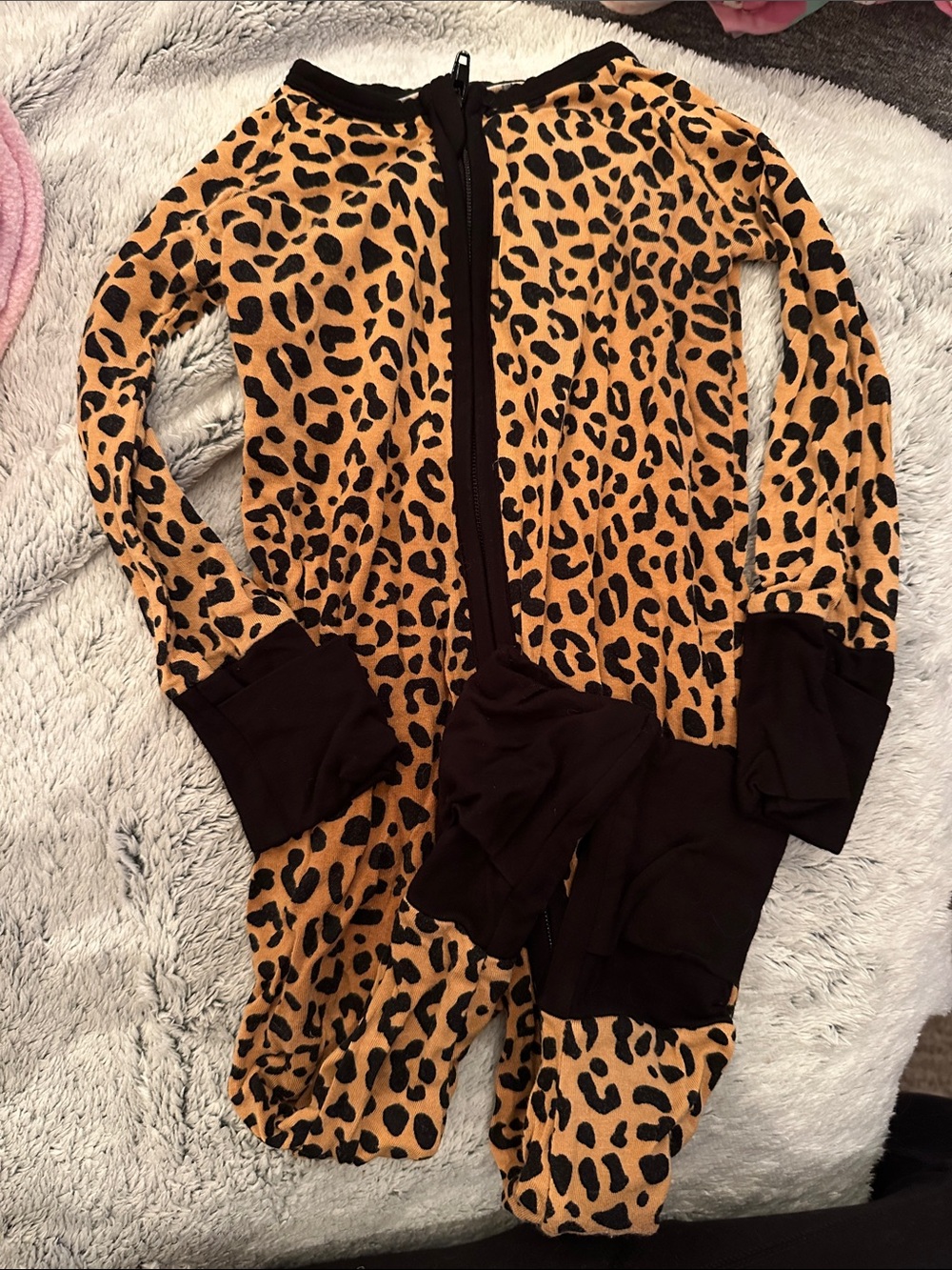 Little Sleepies leopard print footie size 3-6